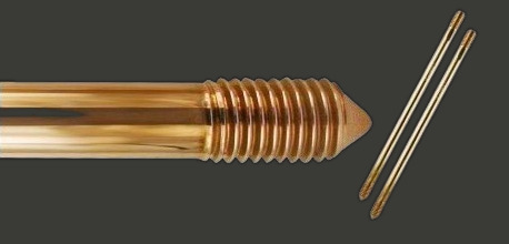 Unitech copper earth rod with threaded tip