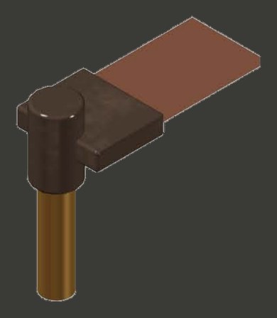 Uni-Weld mould joint BR1 — earth rod end welded to busbar