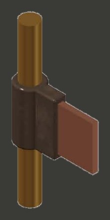 Uni-Weld mould joint BR8 — earth rod welded to the side of a busbar