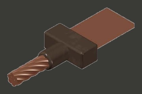 Uni-Weld mould joint CB1 — cable end welded to busbar